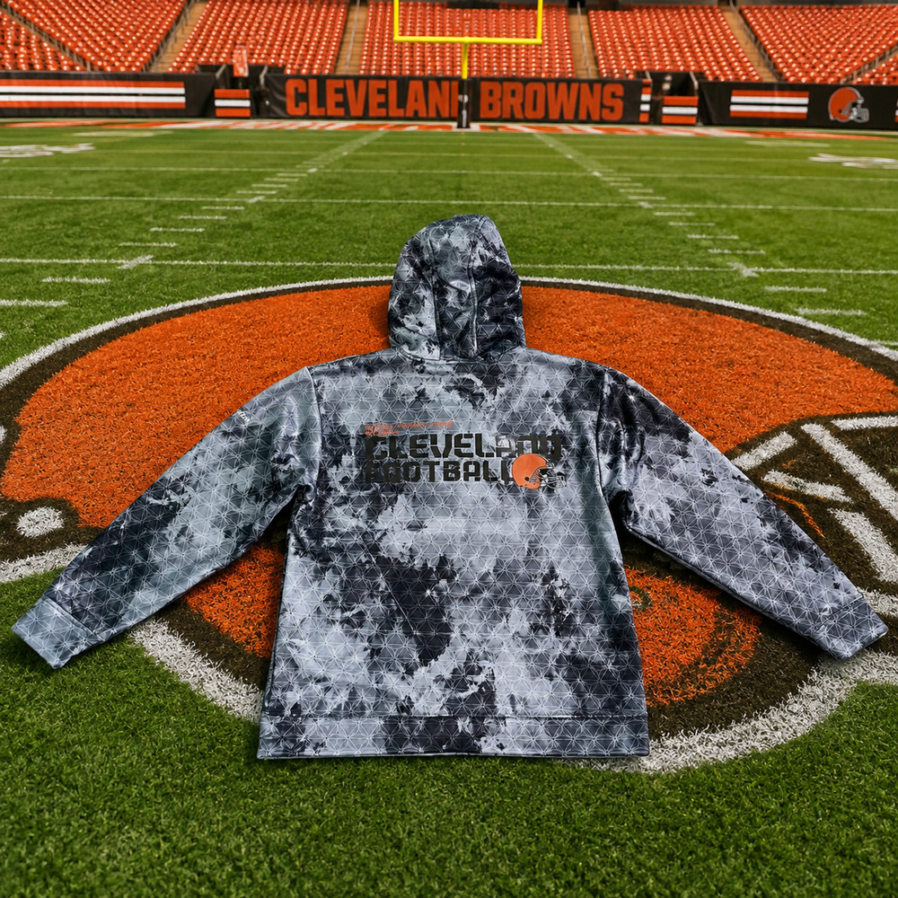 Cleveland Browns Reebok NFL On Field Full Zip Hoodie Jacket Gray Sz. M Football - Picture 5 of 9